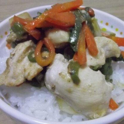 冷蔵庫にある野菜と組み合わせて作りました。ごはんにのせてがっつりいただきました～☆鶏ガラと醤油のシンプルな味付けがいいですね☆ごちそうさまでした＾＾v